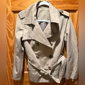 Double-Breasted Trench Coat tortoise shell Buttons - Tan Size Small